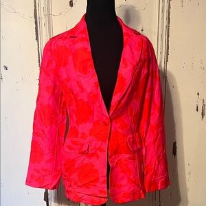 Kate Spade Red and Pink Floral Blazer